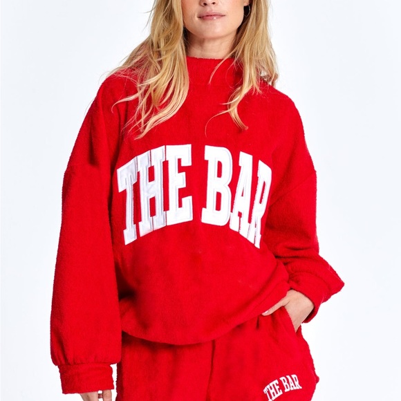 The Bar Tops - Red 'The Bar' Terry Mockneck Sweatshirt